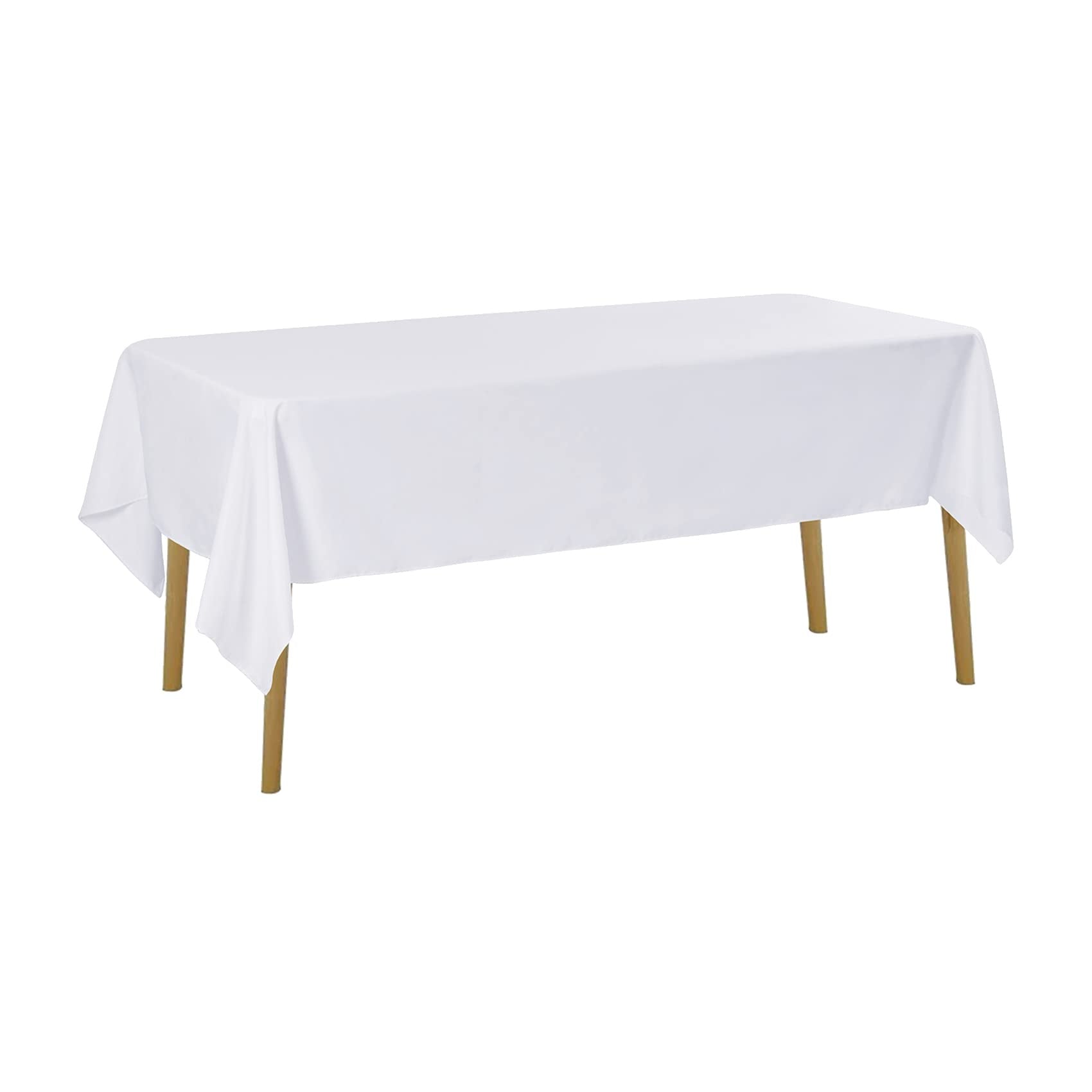 Rectangle Tablecloth - 60X102 White Tablecloth - Stain And Wrinkle Resistant Washable Polyester Table Cloth, Decorative Fabric T