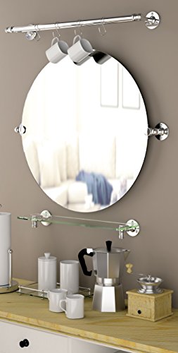 Gatco 4414 Cafe 24'' Double Towel Bar, Chrome | Wall Mounted Double Towel Rack For Bathroom, Total Length 26.50''
