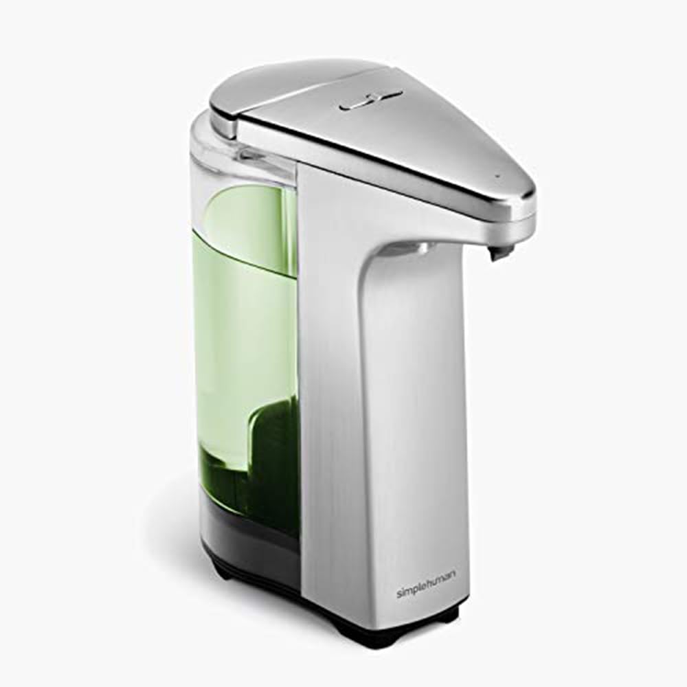 Simplehuman 8 Oz. Touch-Free Sensor Liquid Soap Pump Dispenser With Soap Sample, Brushed Nickel