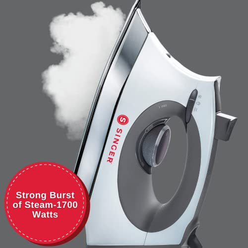 Singer | White Steamcraft Iron With Onpoint Tip, 300Ml Tank Capacity, & 1700 Watts