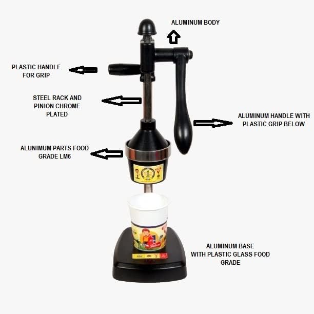 BTC INDIA HPJ Aluminum Hand Press Juicer ,Made in India