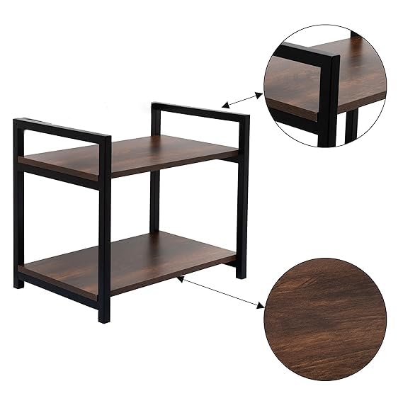 Urban Decor Microwave Kitchen Oven Rack Microwave Shelf Double Layer Home Oven Rack Rice Cooker Rack Salt Shaker Seasoning Stora