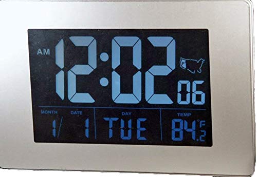 Sonnet Atomic Desk/Bedroom Alarm Clock Black 1.75 Display with White LCD Numbers