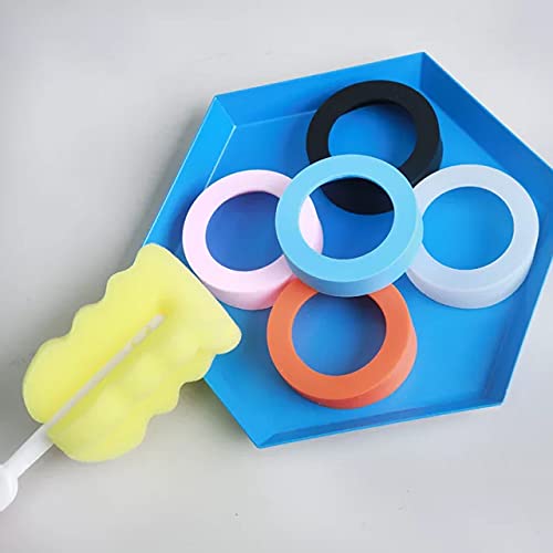 Gteller 4 Pcs Eco-Friendly Non-Slip Silicone Coaster For 20 Oz, 30 Oz Tumbler (Transparent White 70Mm)