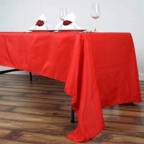 Balsacircle 60X126-Inch Red Rectangle Polyester Tablecloth Table Cover Linens For Wedding Party Events Kitchen Dining