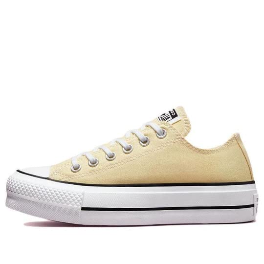 Converse All Star Lift Ox Lemon Drop Egret Black Womens Size 8