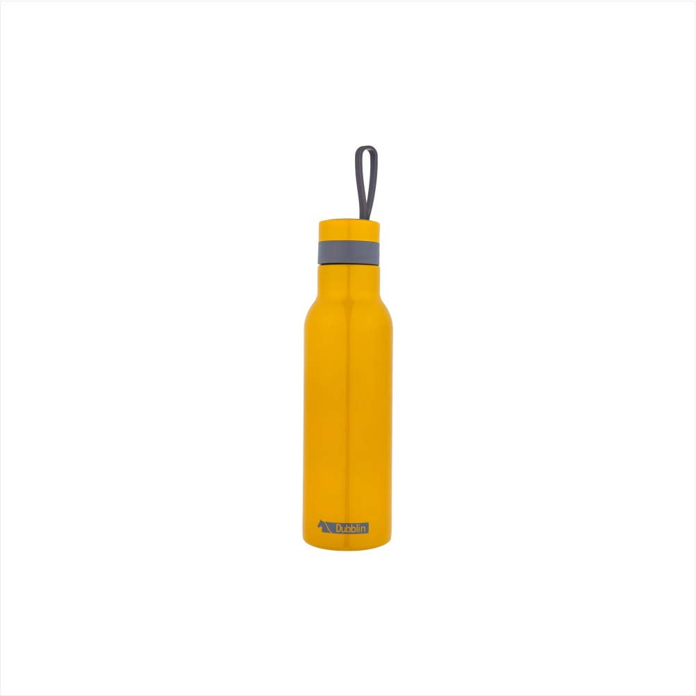 Dubblin Jewel Stainless Steel Sipper Water Bottle, Bpa Free, Sports Water Bottle (Yellow 700Ml)