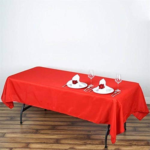 Balsacircle 60X102-Inch Red Rectangle Polyester Tablecloth Table Cover Linens For Wedding Party Events Kitchen Dining