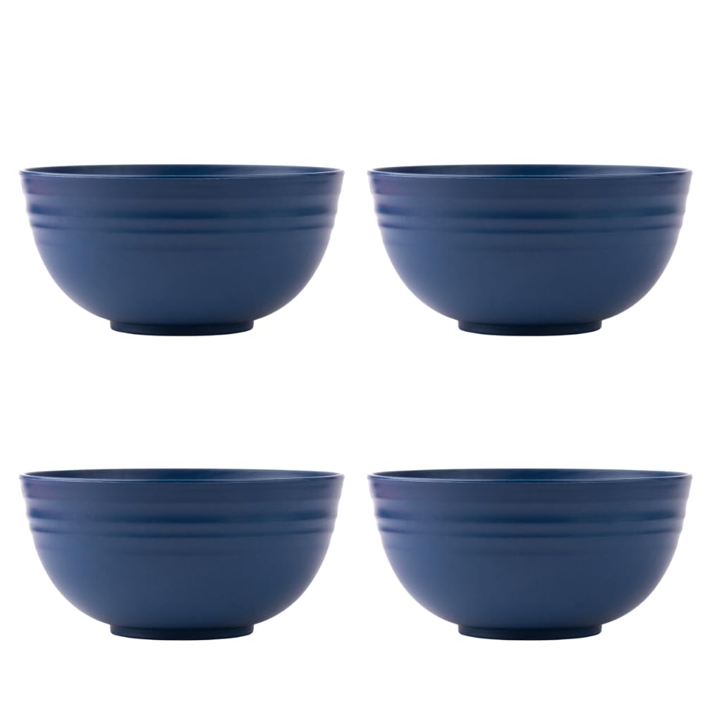 Irida Naturals Wheat Straw 6 Serving Bowl Set | Eco-Friendly, Lightweight & Unbreakable Microwave Safe Bowl Set | Bamboo Fiber S