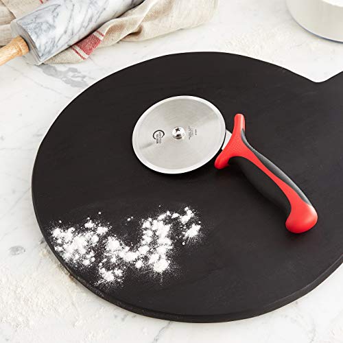 Mercer Culinary Millennia Pizza Cutter With Red Handle, 4 Inch Wheel, Stainless Steel