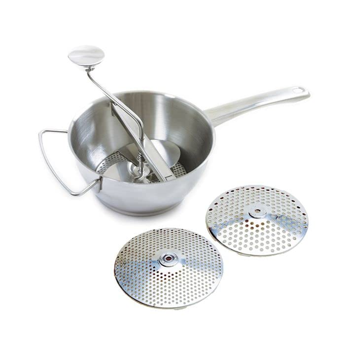 Norpro Deluxe Food Mill, Stainless Steel, 2 qt, Model 595, As Shown
