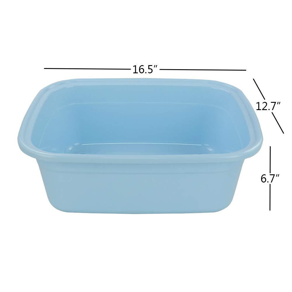 Jandson 16 Quart Plastic Basin, Colorful Dish Pan, 3 Packs