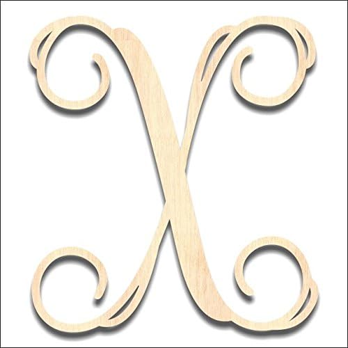 Back40Life - Precision Cut Vine Wood Monogram Letter - 13-Inch Unfinished Lc-01 Parent (X)