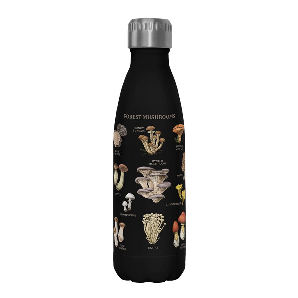 Fifth Sun Wild Mushrooms 17 oz Stainless Steel Water Bottle, 17 Ounce, Multicolored