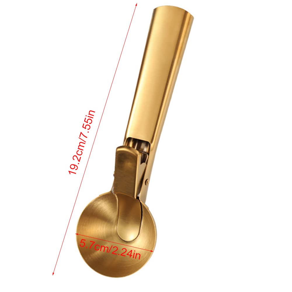 Ice Cream Scooper Stainless Steel, Cookie Scoopwith Trigger Heavy Duty Metal Icecream Scoop,Cookie Scoop Large Size Perfect For
