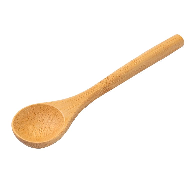 6 Pcs Organic Small Wooden Spoons, 5.2 Inches Mini Bamboo Wood Spoon For Honey Dessert Appetizers Coffee Tea, Teaspoon Serving U
