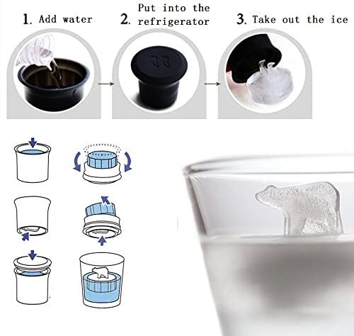 2 Pcs Novelty Funny Silicone Polar Ice Cube Molds, Reusable Shapes Of Polar Bears & Penguins On Ice Bergs, Easy Way To Make Any