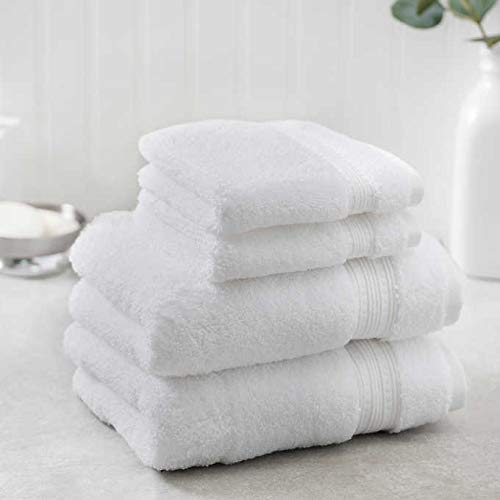 Charisma Hygro Cotton Towels Bundle  Includes: 2 Luxury Bath Sheet Towels  2 Hand Towels & 2 Washcloths  Quality  Ultra Soft Towel Set  6 Pieces (White)