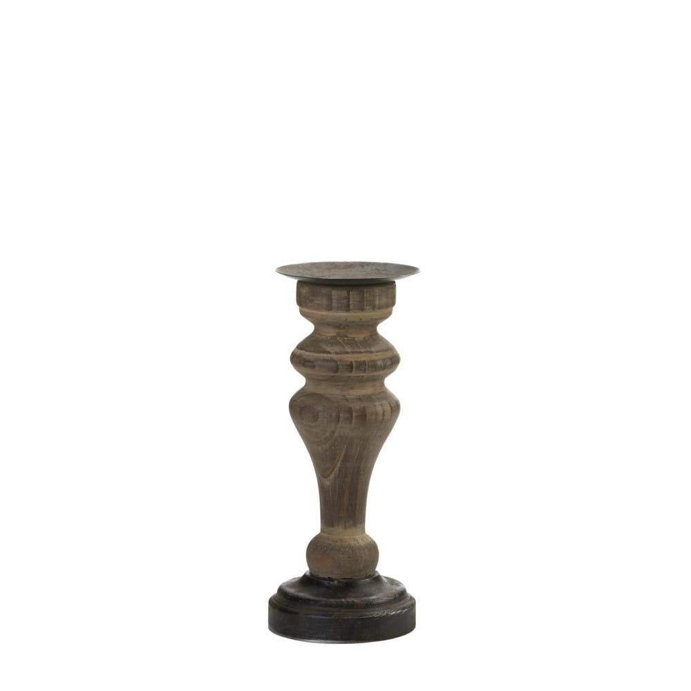 Gallery of Light 10018671 Antique-Style Wooden Column Candleholder, Multicolor