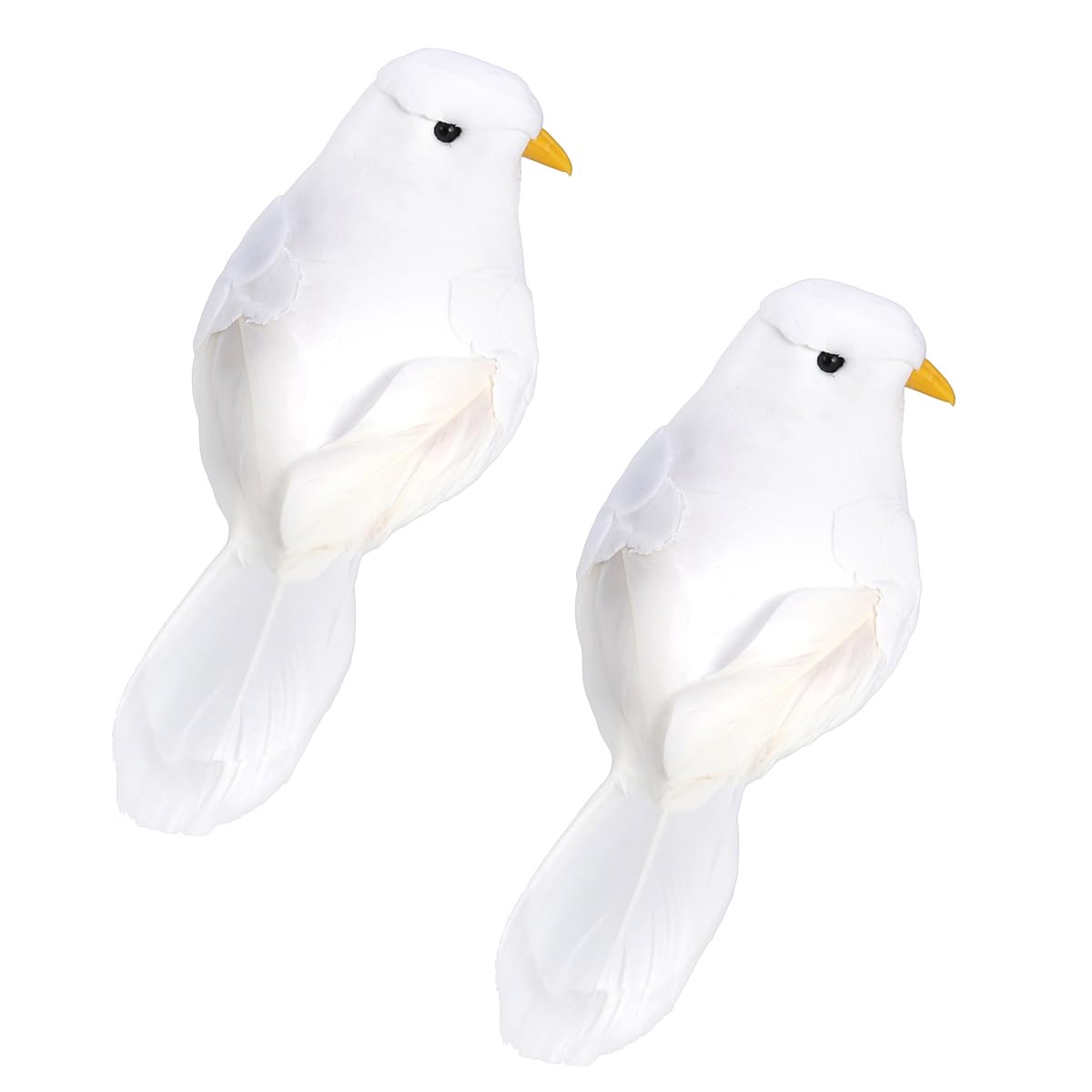 BESPORTBLE 2pcs White Christmas Birds Artificial Peace Dove Ornament Christmas Bird Ornaments with Clips Tree Ornament Decoratio