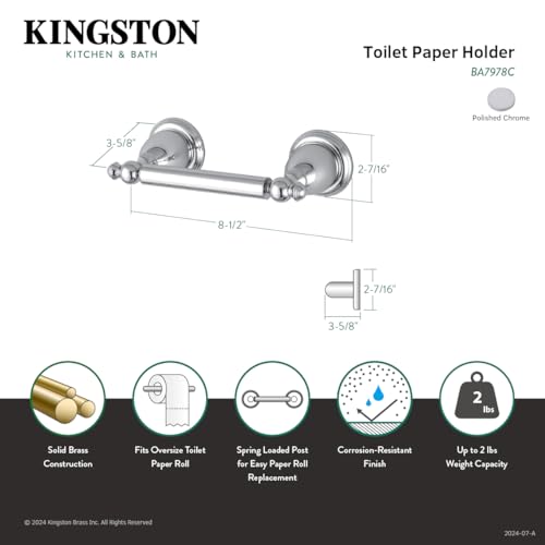 Kingston Brass Ba7978C English Vintage Toilet Paper Holder, 8-1/2-Inch, Polished Chrome