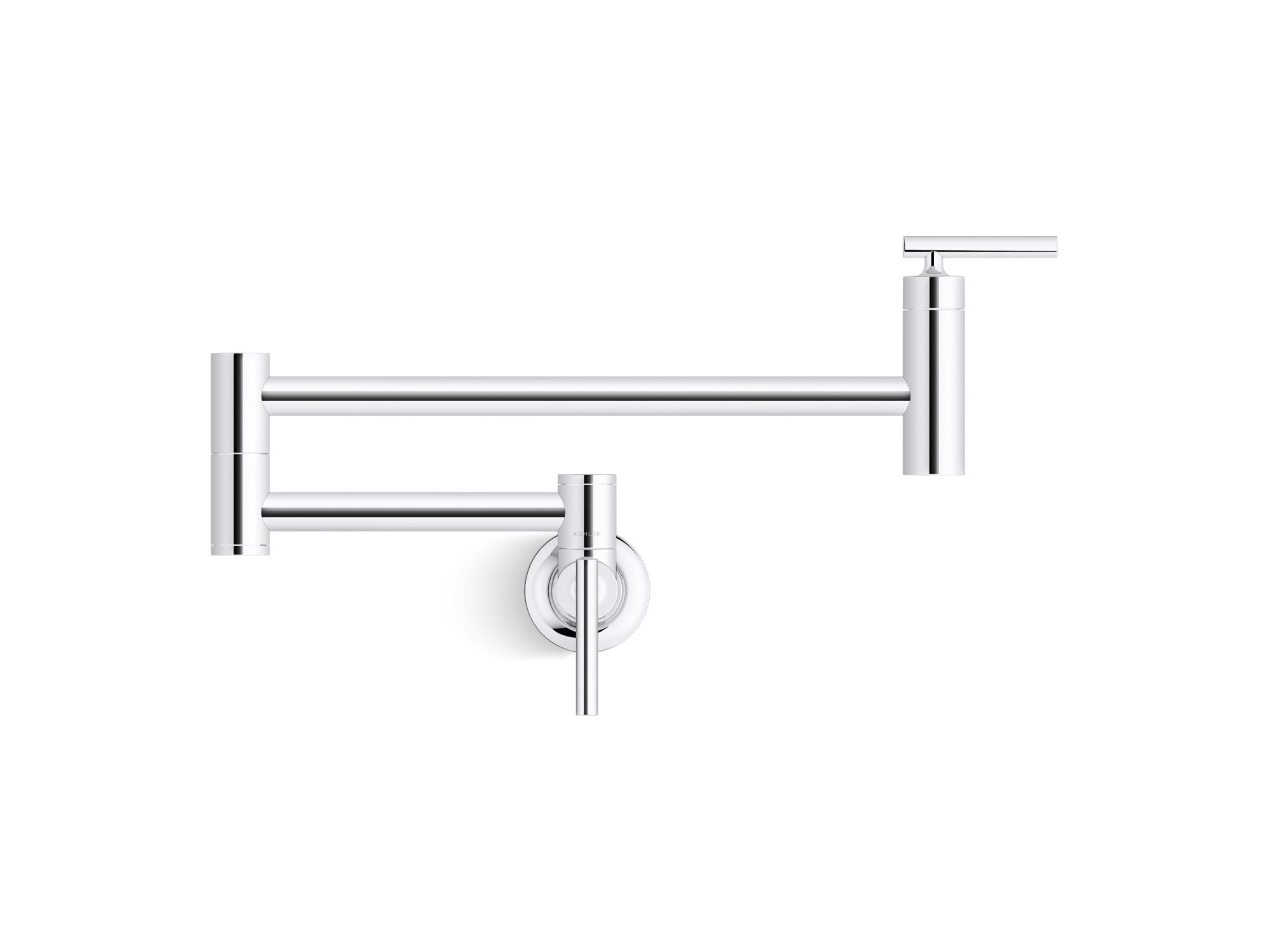 Kohler 35745-Cp Contemporary Style Wall-Mount Pot Filler, Pot Filler Faucet, Kitchen Sink Pot Filler Faucets, Polished Chrome