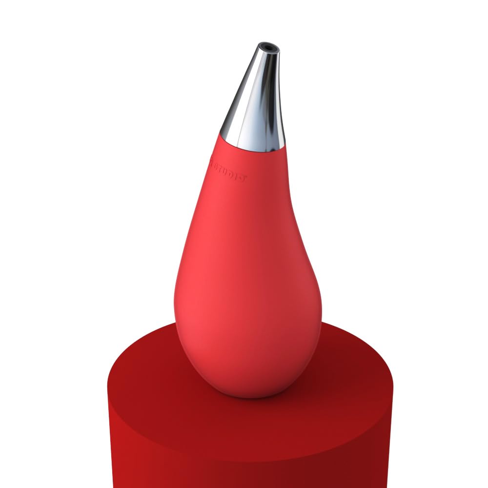 Kitchen Bathroom Counter Top Squeezable Soap Dispensers Tear Drop Shape Bottle (Red, 7Oz)