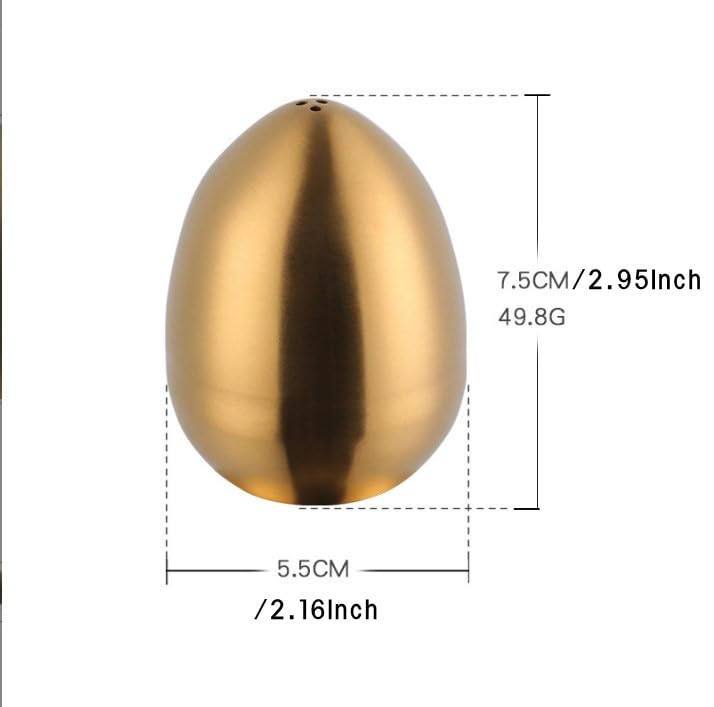 Spice Shaker, Stainless Steel Egg Shaped Spice Jar Pepper Shaker For Home And Kitchen Utensils(Gold)