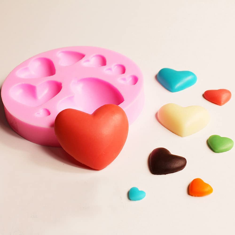 Heart Silicone Molds Mixed Size Silicone Candy Mold Heart Shape Resin Molds Used For Making Cookies Chocolate Pastry Jelly Decor