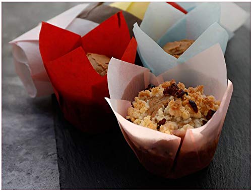 200 Pcs Tulip Cupcake Liner Baking Cups Paper Cupcake And Muffin Baking Cups For Baby Showers,Weddings, Birthdays, Colourful And