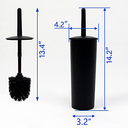 Casaphoria Compact Freestanding Plastic Toilet Bowl Brush And Holder For Bathroom Storage And Organization - Space Saving, Sturd