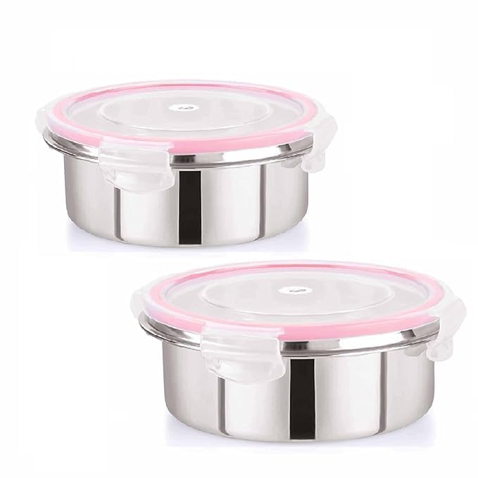 PRIMINI Leak Proof Click and Seal Lock Stainless Steel Storage/Air Tight Tiffin Container/Lunch Container with lid ((Tumbler 2) 
