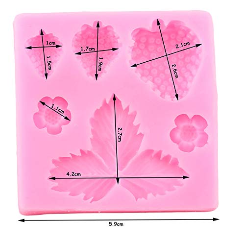 1Pc 3D Strawberry Flowers Leaves Silicone Mold For Handmade Diy Gum Paste Desserts Candy Fondant Jello Crystal Resin Crafting To