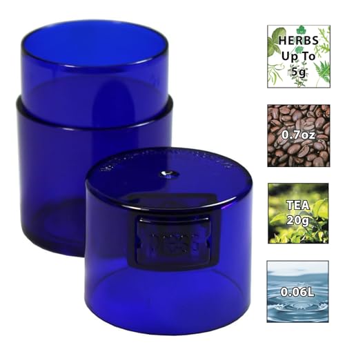 Tightvac Vacuum Sealed Container airtight  06-Liter/2-Fluid Ounce  Blue Tint