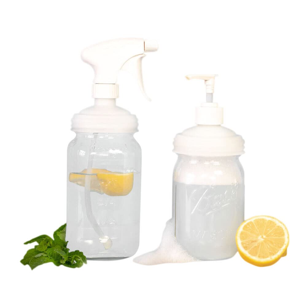 Recap Mason Jar Sprayer And Pump Cap | Regular Mouth | Natural | Made In The Usa | Leak-Proof | Freezer-Proof