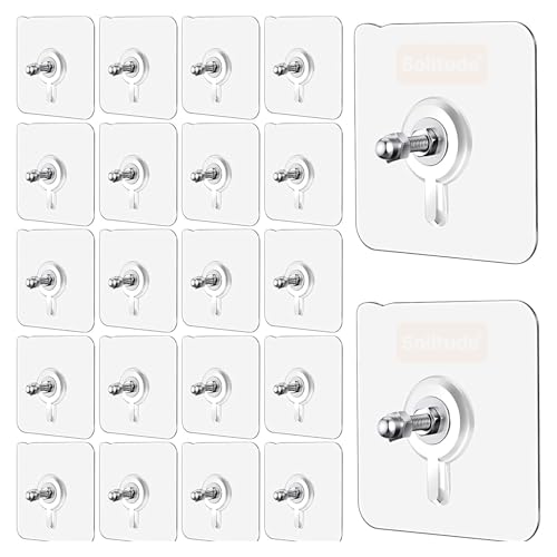 Solitude 100 Pack Heavy Duty SelfAdhesive Screw Hooks As Strong Wall Hanging Solutions Without Drilling For Kitchen And Bathroo