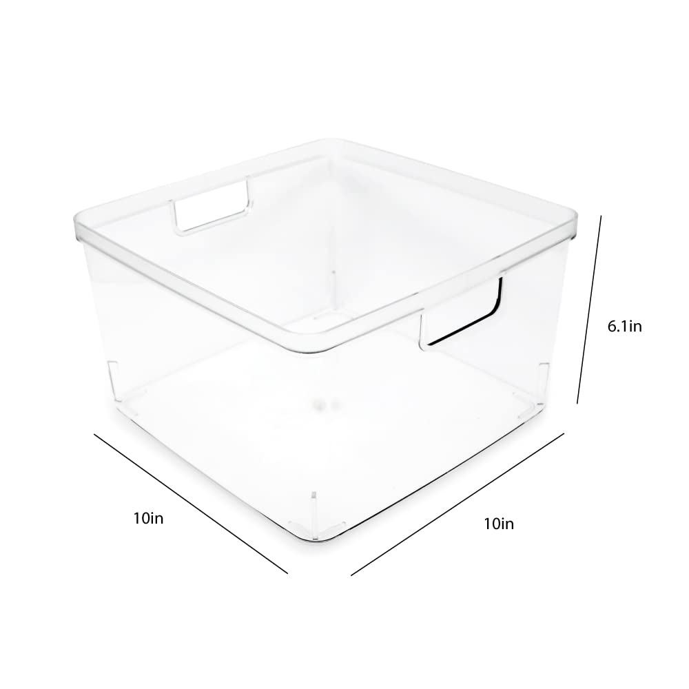 Isaac Jacobs 2-Pack Square Clear Storage Bins (10