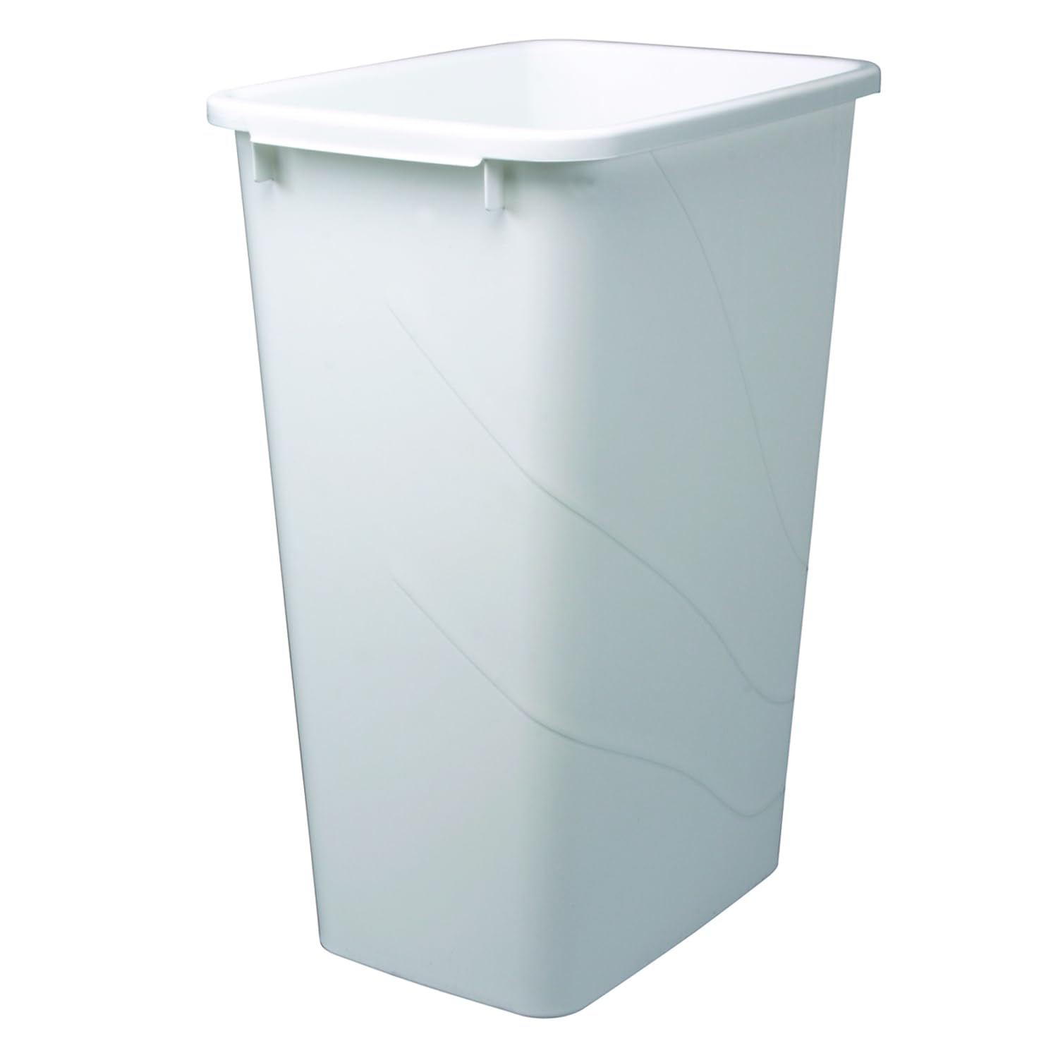 Knape & Vogt 50qt Trash Can Contractor Pack of 8ea, 21.56-Inch by 15.55-Inch by 11.13-Inch,White