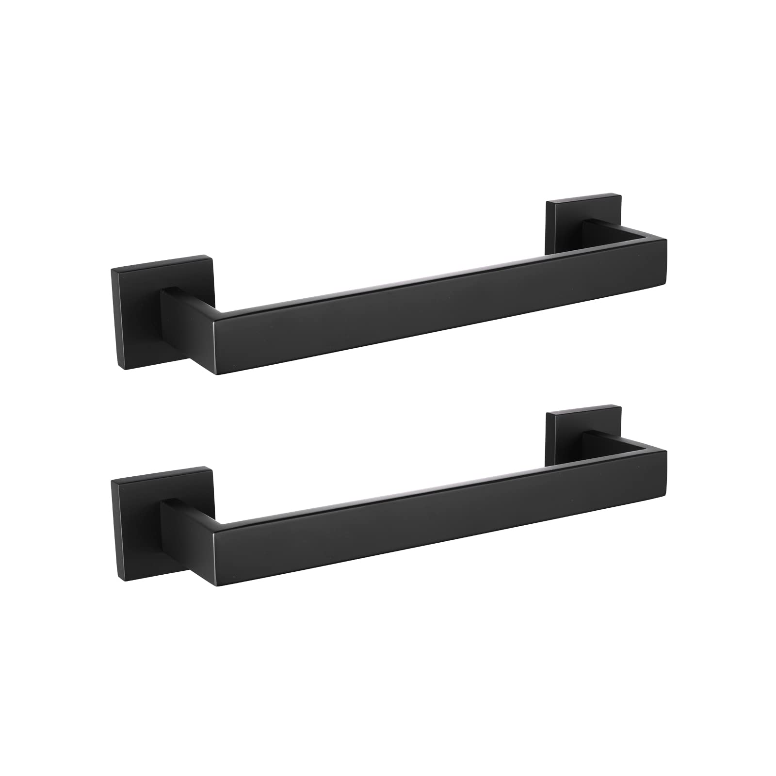 Lanc 12-Inche Bathroom Towel Bars, Matte Black Square Bathroom Towel Racks Hand Towel Holders Total-14 Stainless Steel Wall Moun