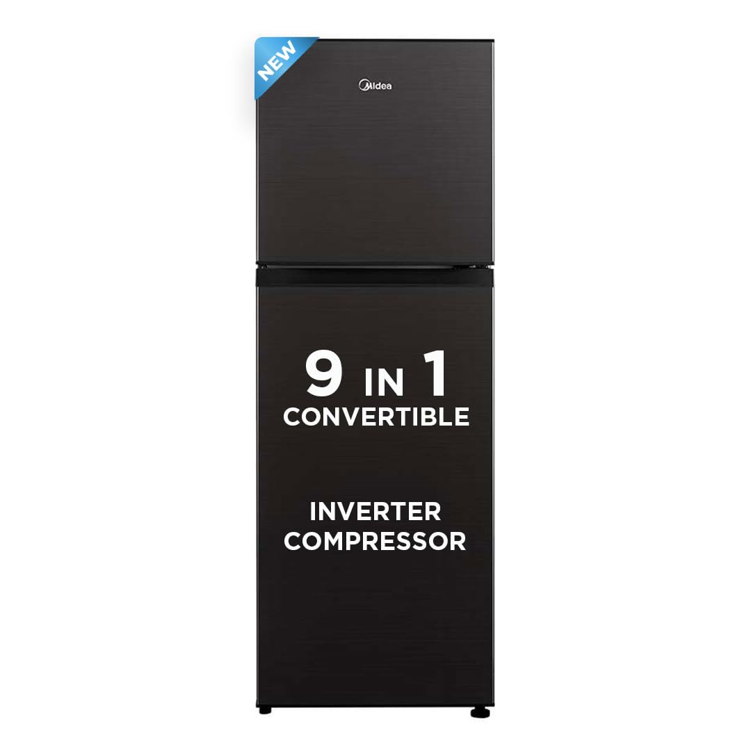 Midea 233 L, 3 Star, Frost Free Convertible 9 In 1 Double Door Refrigerator With Real Inverter Compressor And Deo Fresh Technolo