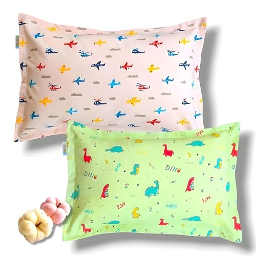 Samspire 100% Organic Cotton Kids Pillow Covers Only, Size 12X18 Inches, Suitable For Kids Of 1 To 5 Year, Set Of 2 (Pch-Pst-Kid