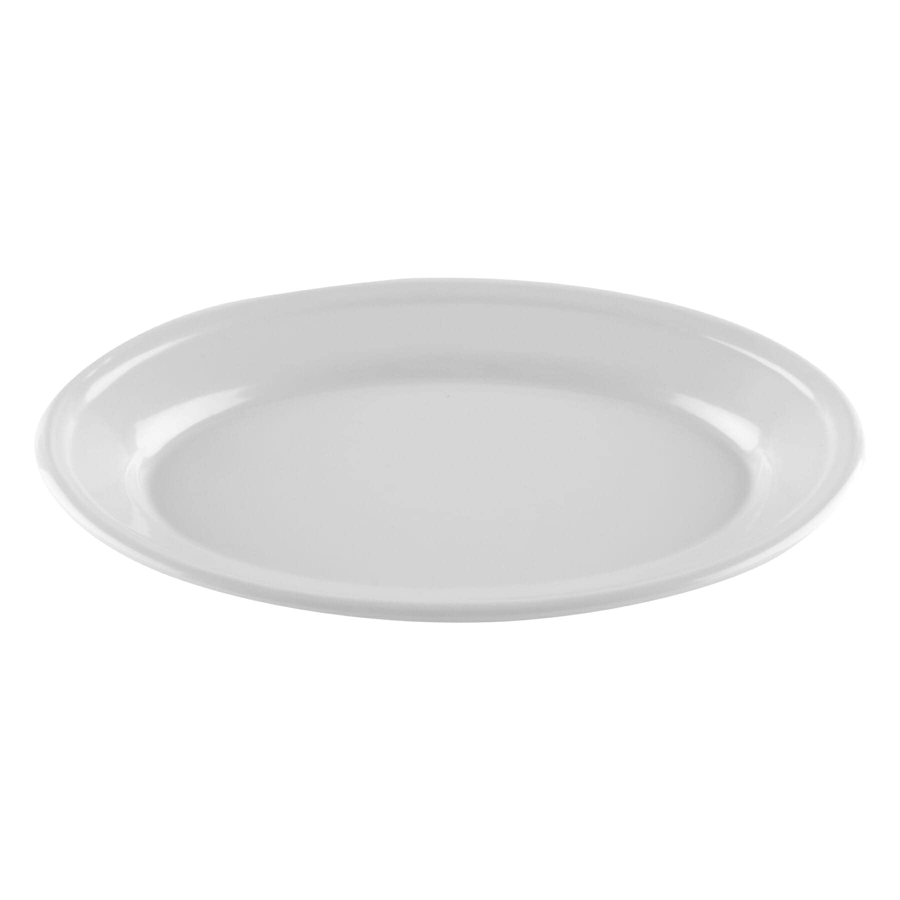 G.E.T. 9 x 6 White Oval Heavy-Duty Melamine Plastic Serving Platter (Set of 12)