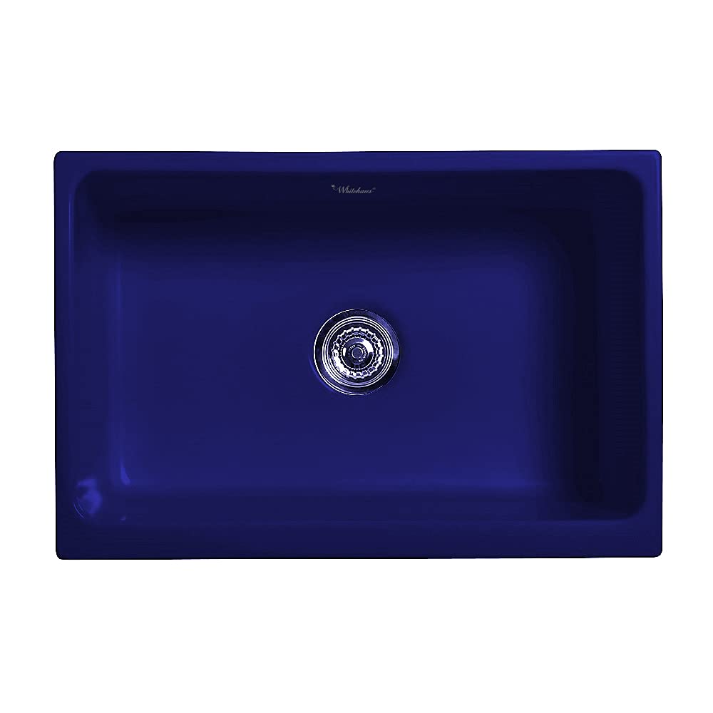 Whitehaus Collection Whq5530-Blue Glencove Kitchen, Fireclay, Front Apron Sink, Large, Blue