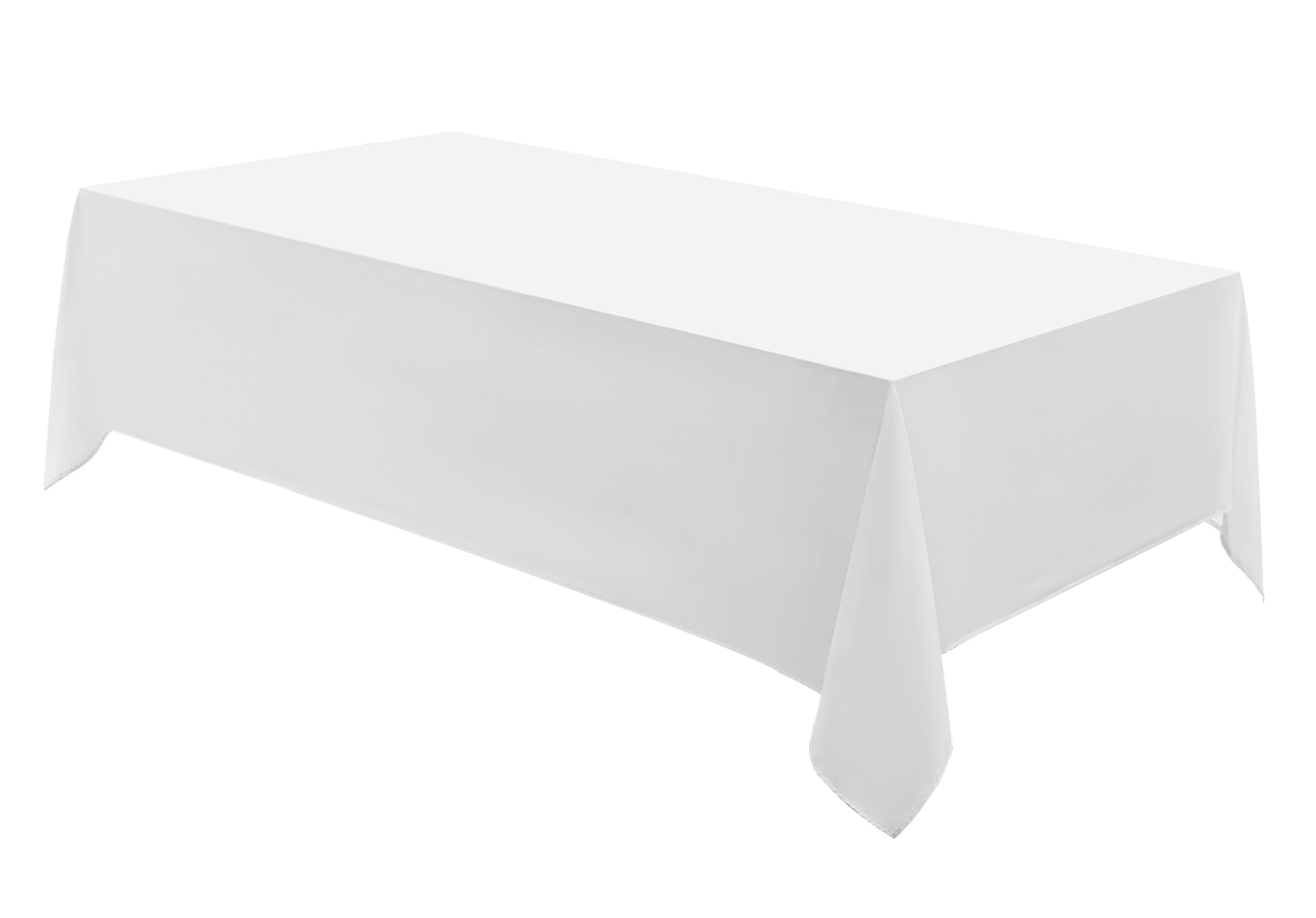 Aocoz Rectangle Tablecloths 90x132 Inch 1 Pack White Tablecloth for 6ft Washable Decorative Linen Polyester Table Cloths for 8ft