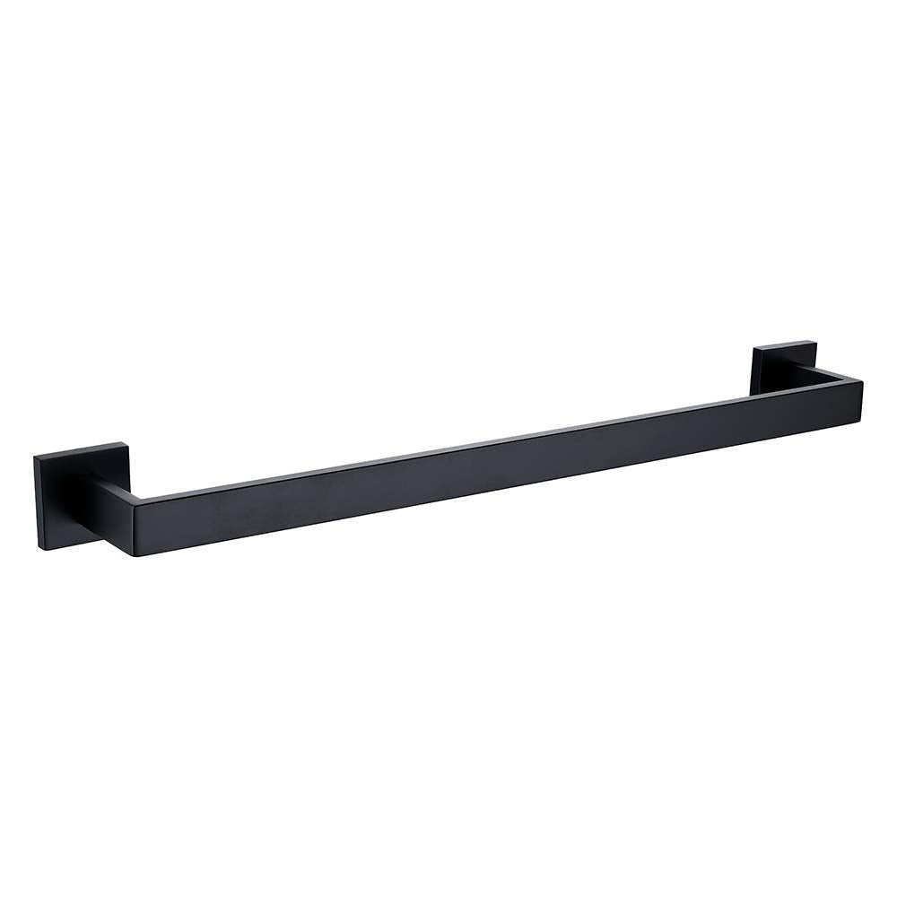 TASTOS 23.6 Inch Black Single Towel Bar Rack, SUS 304 Stainless Steel Bathroom Towel Bar Heavy Duty Towel Holder Kitchen Towel R