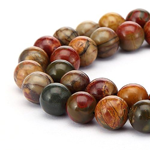 1 Strand Adabele Natural Picasso Jasper Healing Gemstone 8Mm (031 Inch) Round Loose Stone Beads (44-47Pcs) For Jewelry Craft Mak