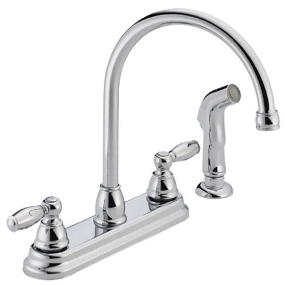 Peerless Claymore 2-Handle Kitchen Sink Faucet With Side Sprayer, Chrome P299575Lf