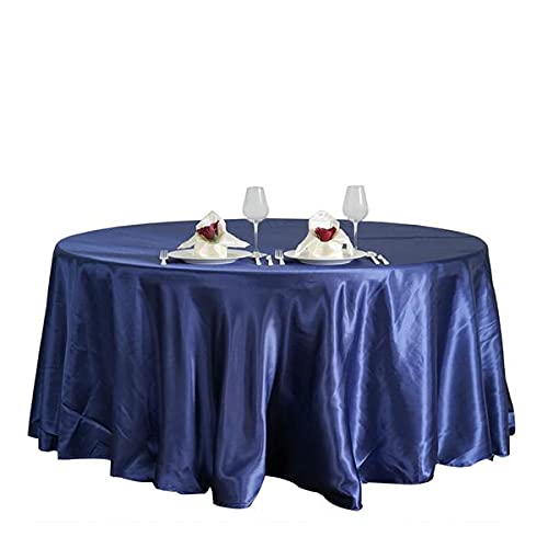 Balsacircle 108-Inch Navy Blue Round Satin Tablecloth Table Cover Linens For Wedding Party Catering Kitchen Dining Events Kitche