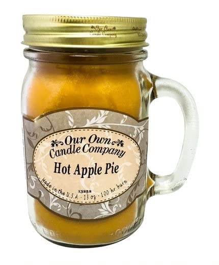 Our Own Candle Company Hot Apple Pie Scented Mason Jar Candle, 100 Hour Burn Time, Made in The USA - 13 Ounces