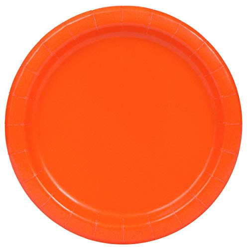 Pumpkin Orange Solid Round Paper Dessert Plates (17Cm) 20 Count - Vibrant Paper Plates For Parties And Events, Perfect For Appet